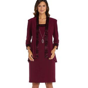NWT R&M Richards Burgundy Dress 10